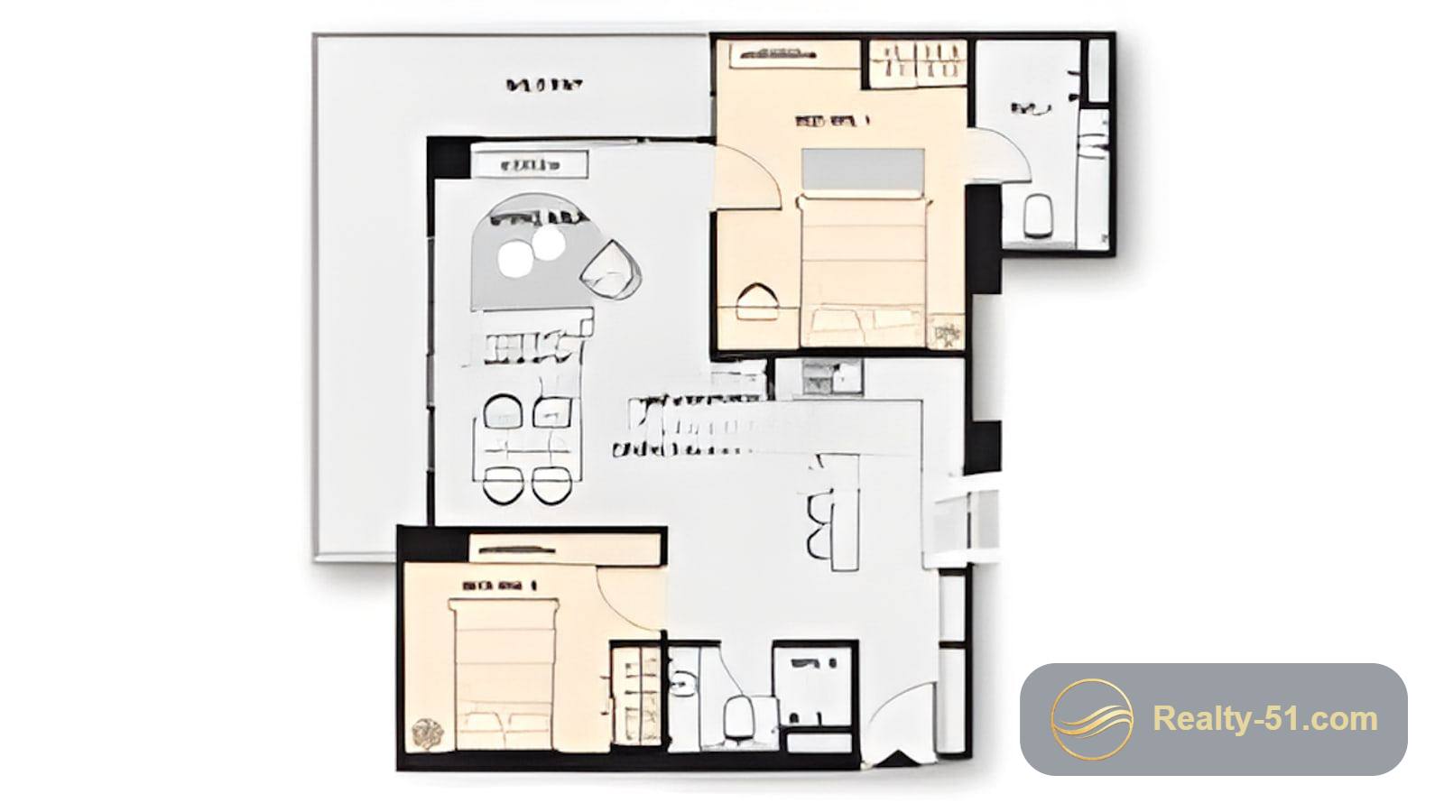 Grande Caribbean Condo Resort Pattaya — แปลนห้อง 2