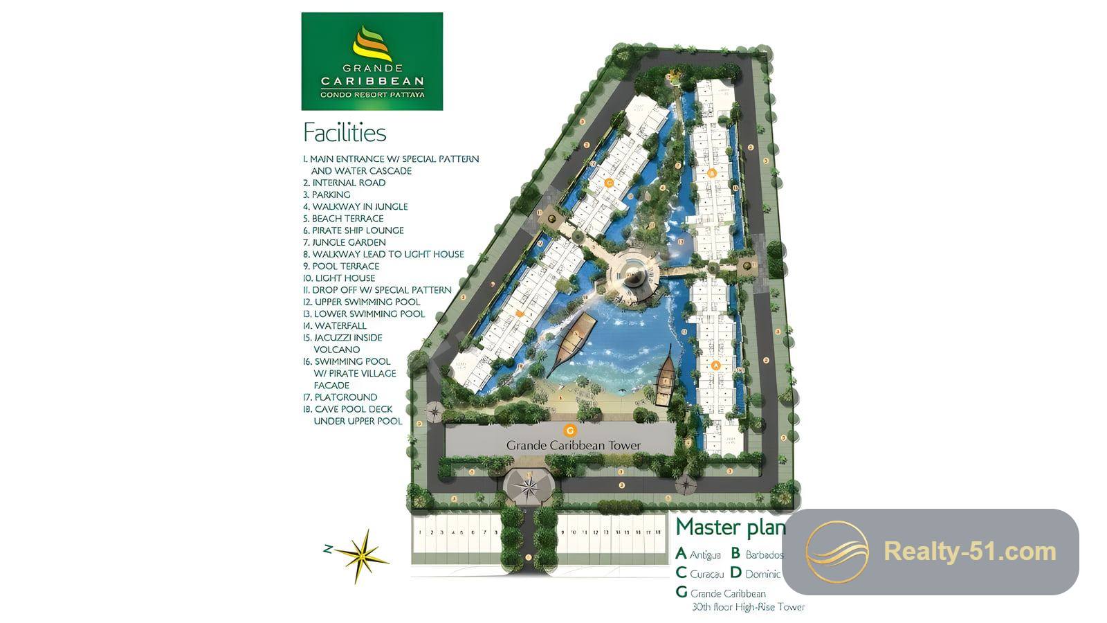 Grande Caribbean Condo Resort Pattaya — แปลนห้อง 1