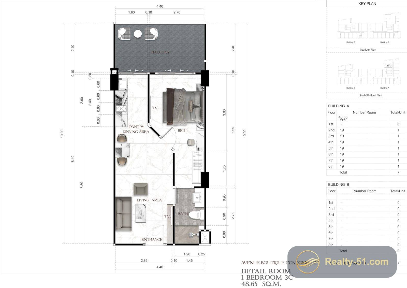 Avenue Boutique Condominium — แปลนห้อง 13