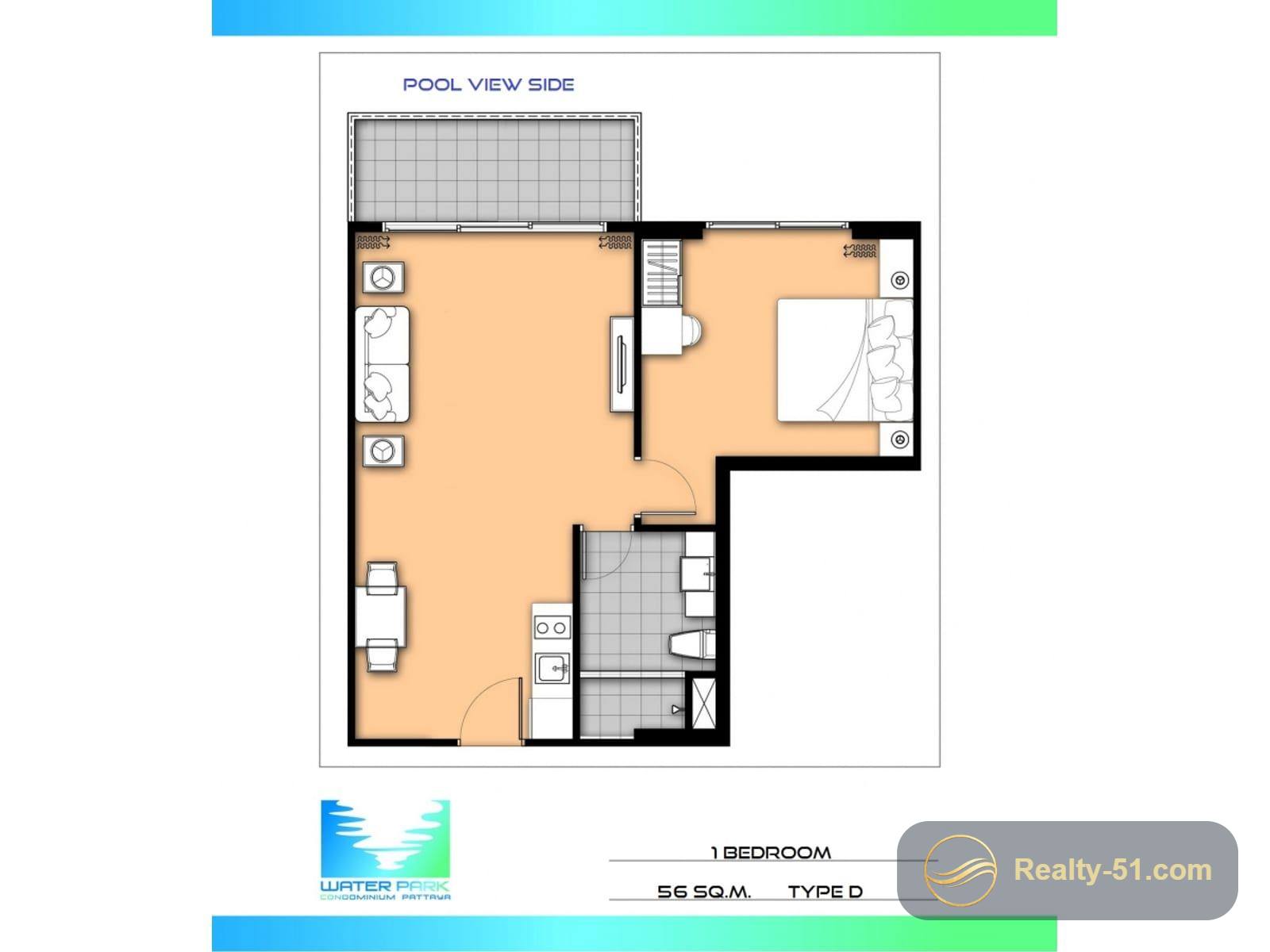 Water Park Condominium Pattaya — Grundriss 14