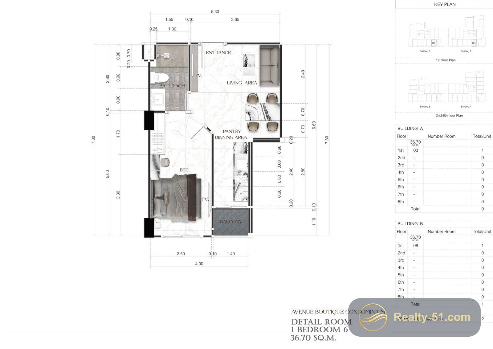 Avenue Boutique Condominium — แปลนห้อง 17