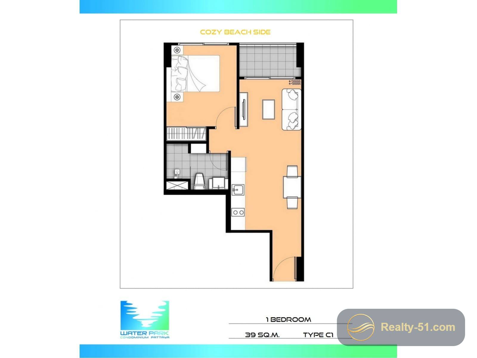 Water Park Condominium Pattaya — Grundriss 13