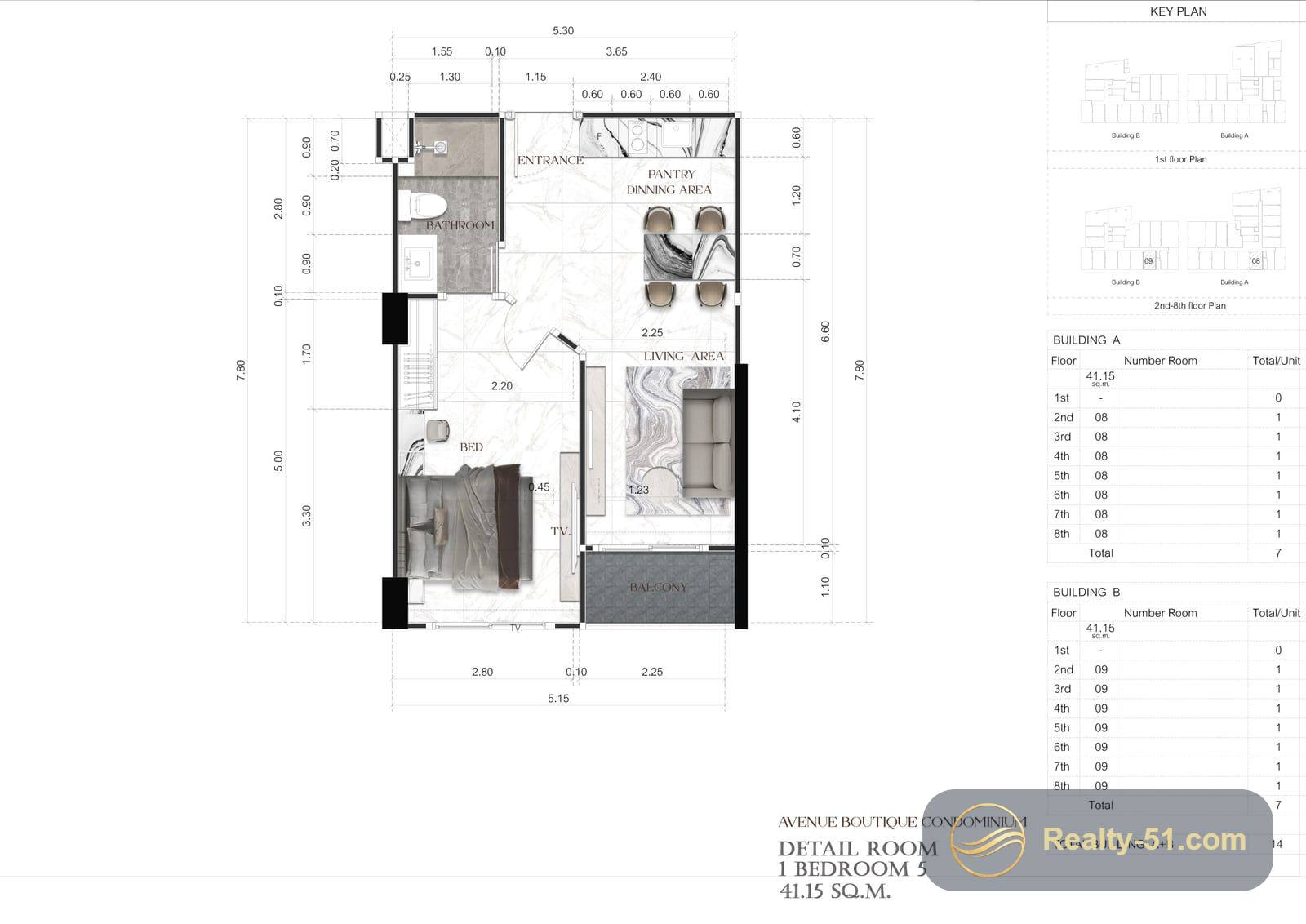 Avenue Boutique Condominium — แปลนห้อง 16