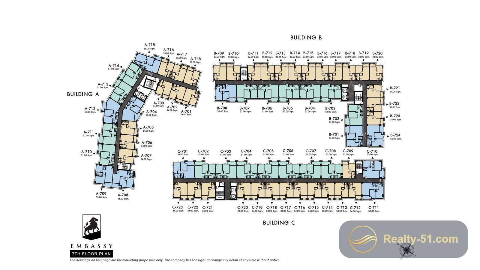 Embassy Condominium Pattaya — floor plan 19