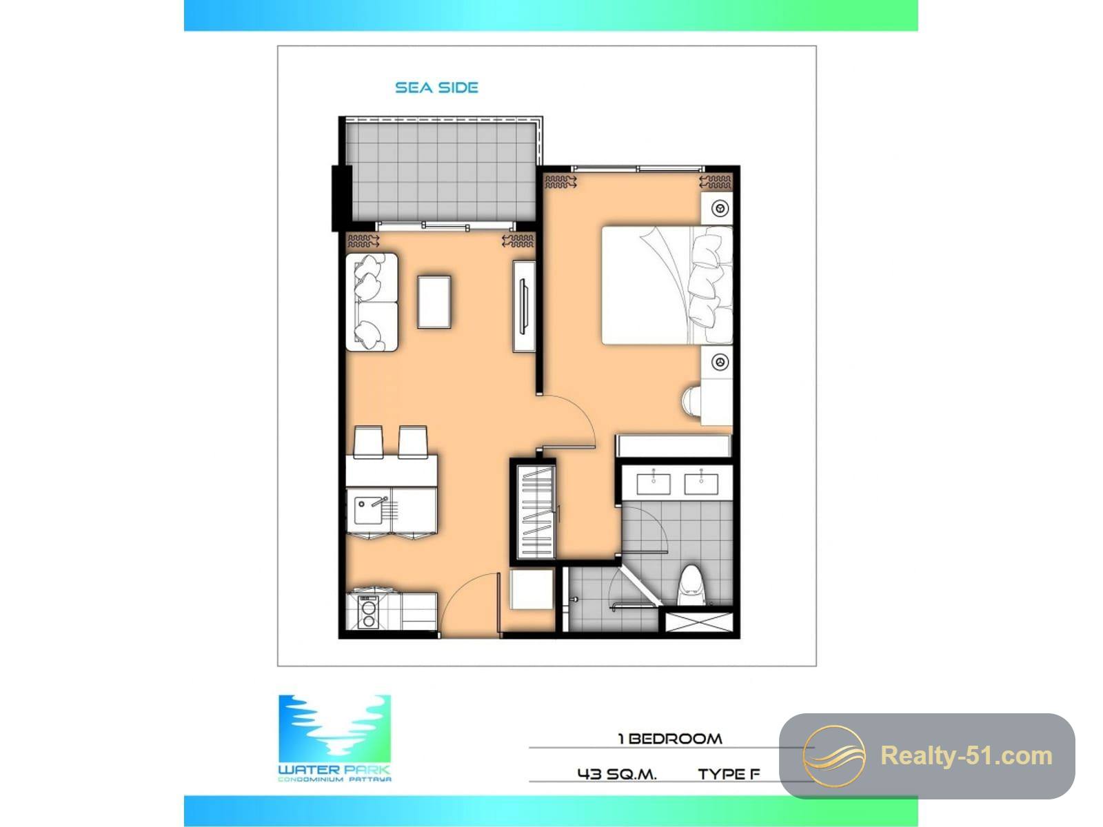 Water Park Condominium Pattaya — Grundriss 16