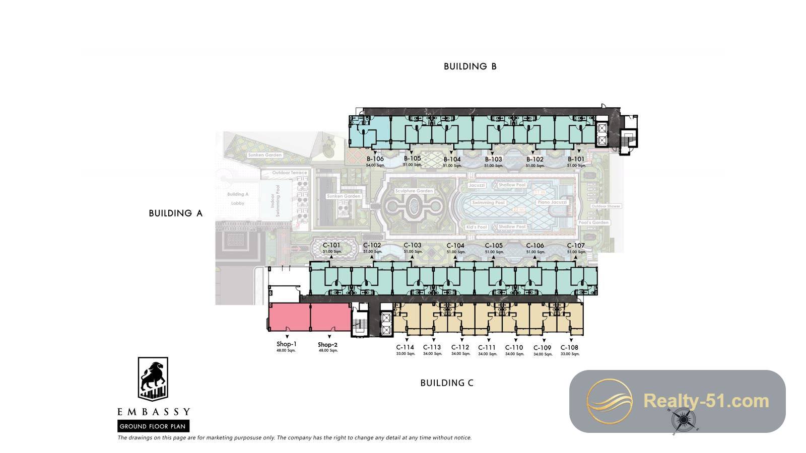 Embassy Condominium Pattaya — floor plan 22