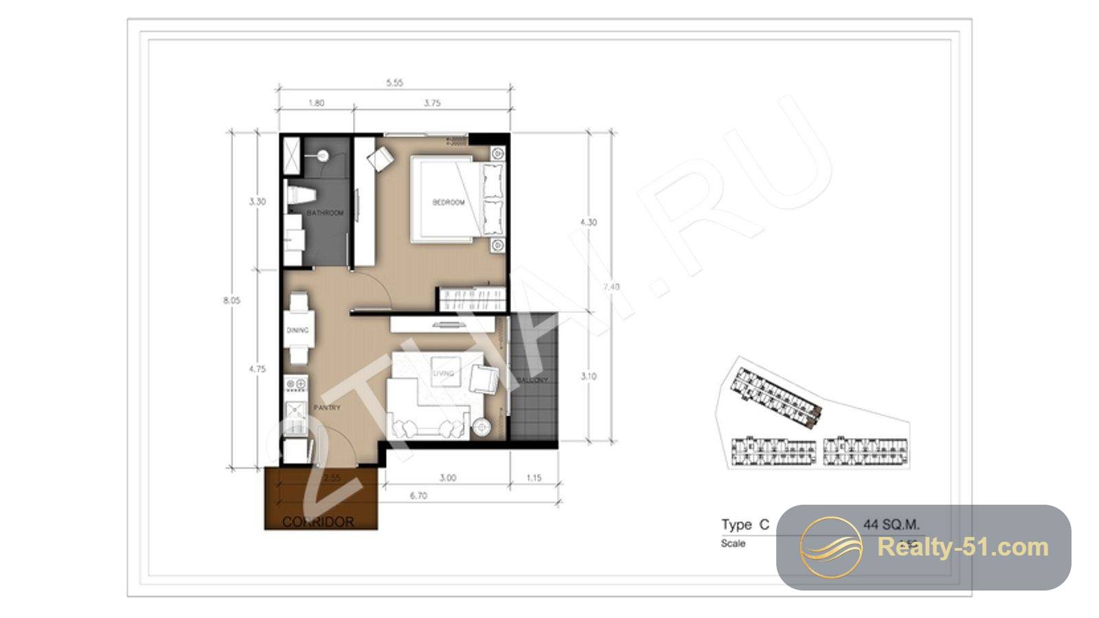 Laguna Beach Resort 1 — แปลนห้อง 12