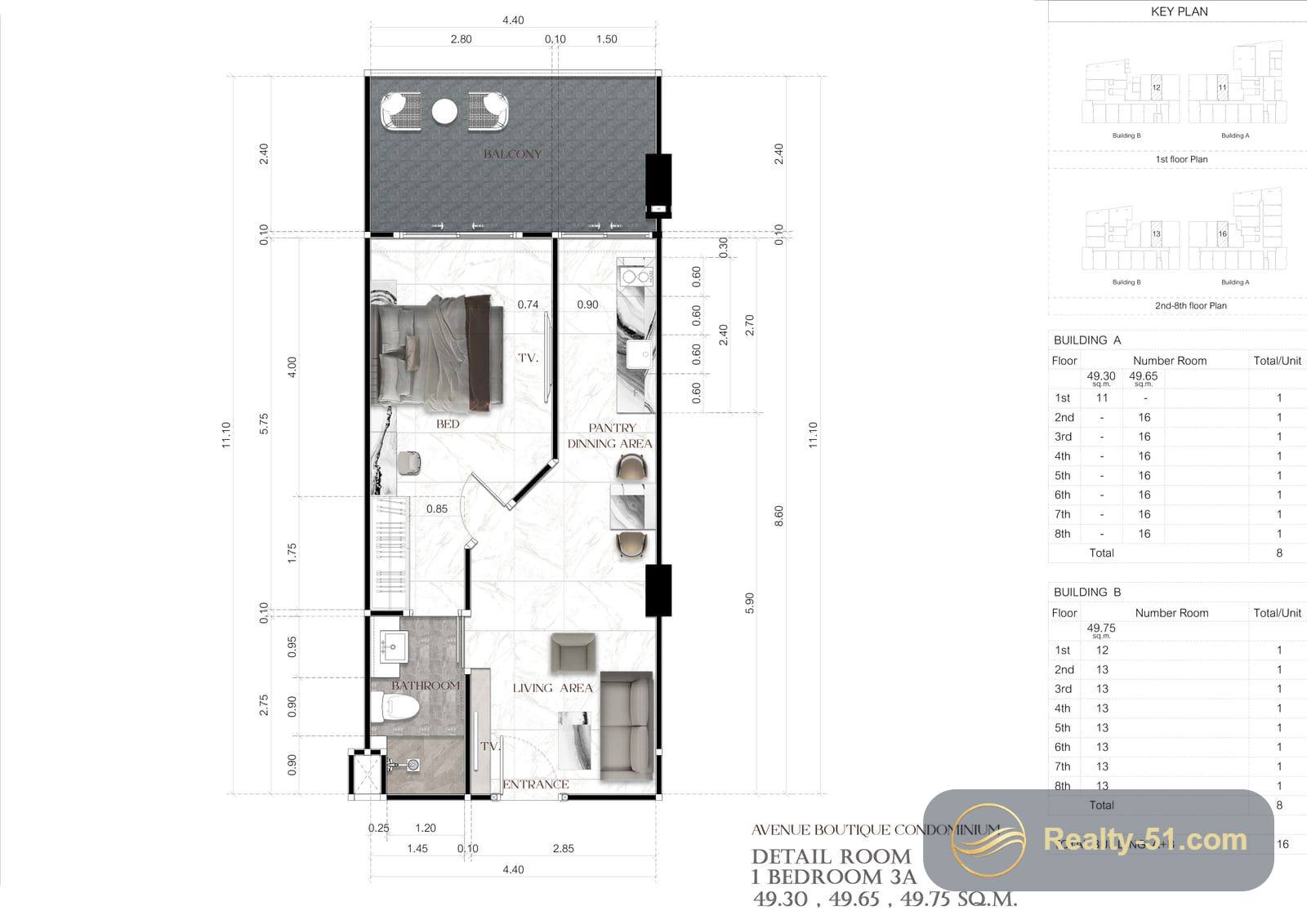 Avenue Boutique Condominium — แปลนห้อง 11