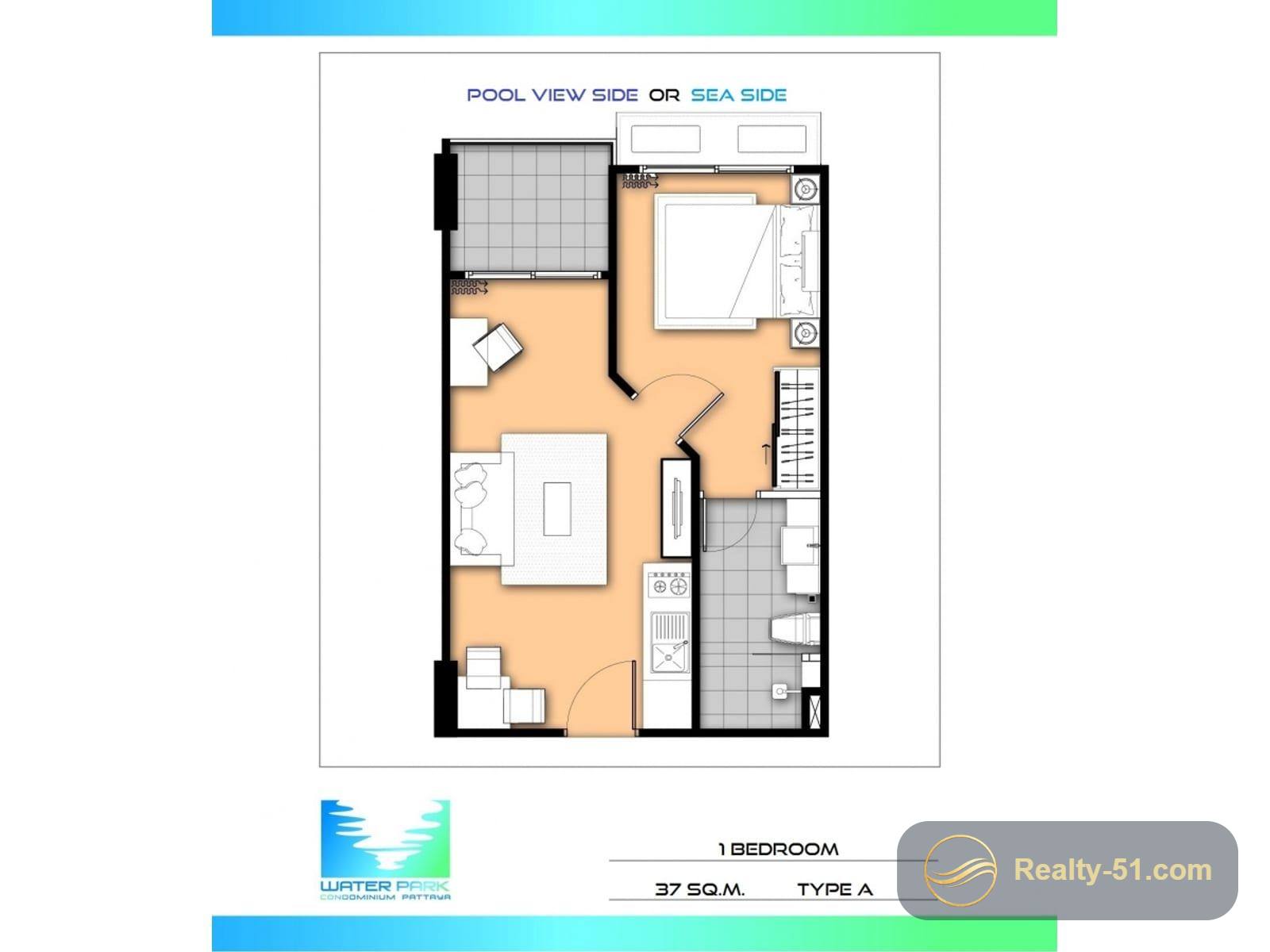 Water Park Condominium Pattaya — Grundriss 9