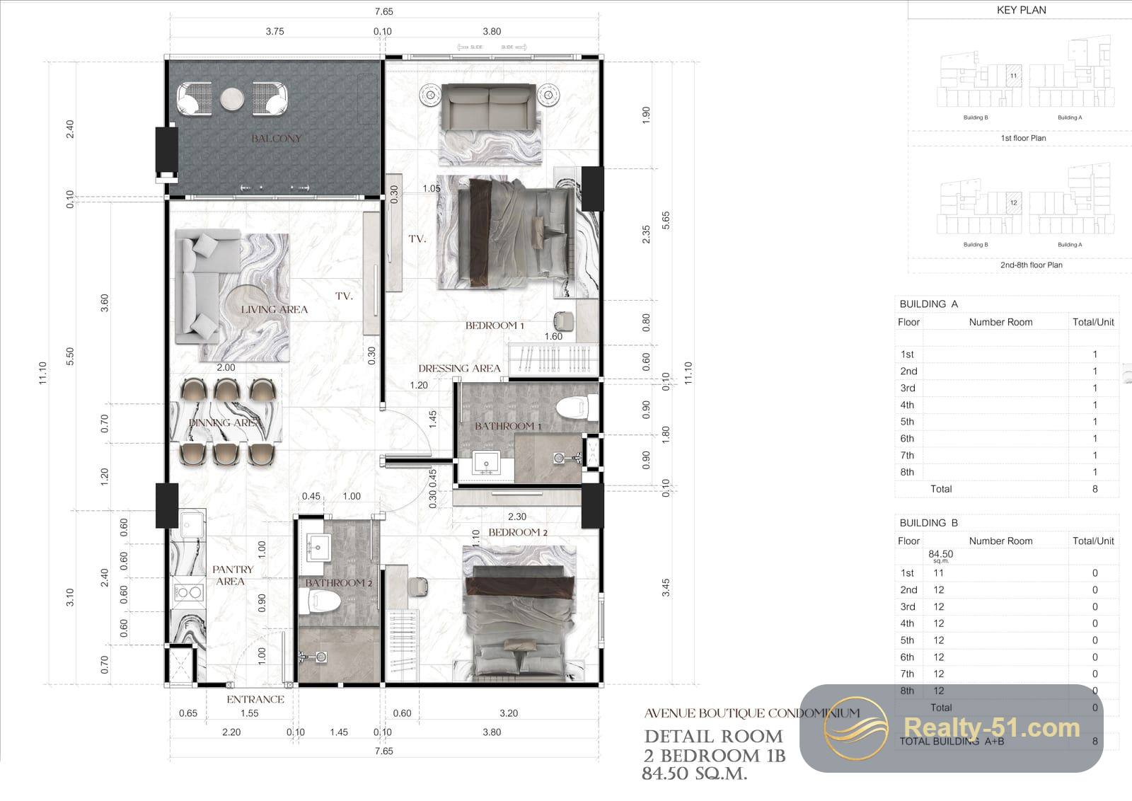 Avenue Boutique Condominium — แปลนห้อง 23