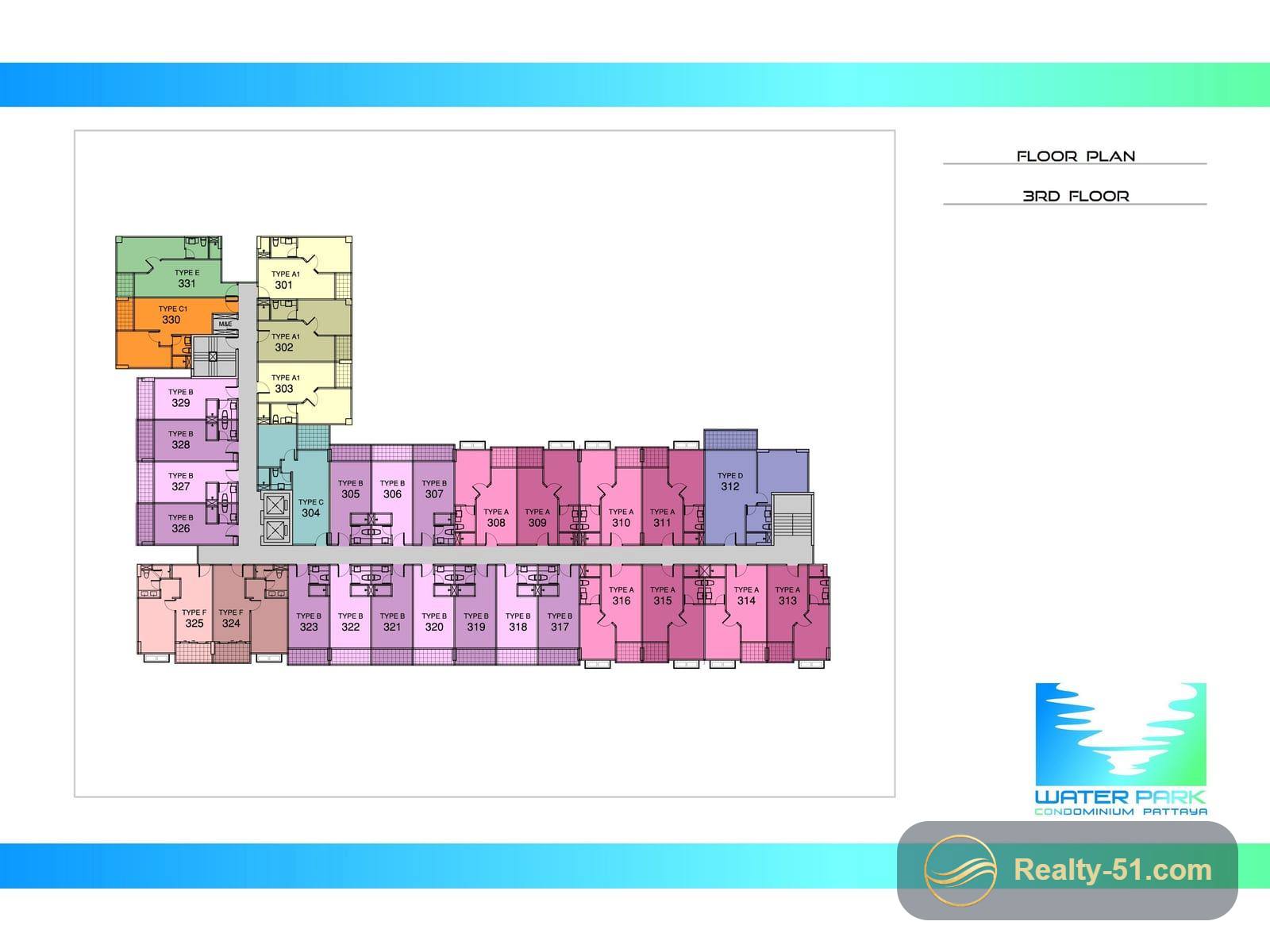 Water Park Condominium Pattaya — Grundriss 3