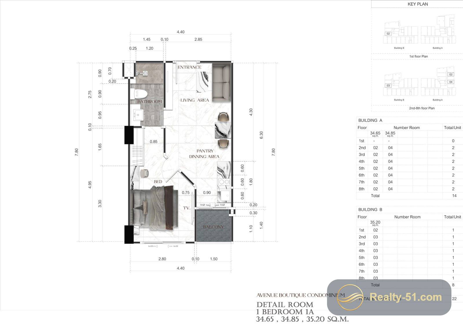 Avenue Boutique Condominium — แปลนห้อง 7