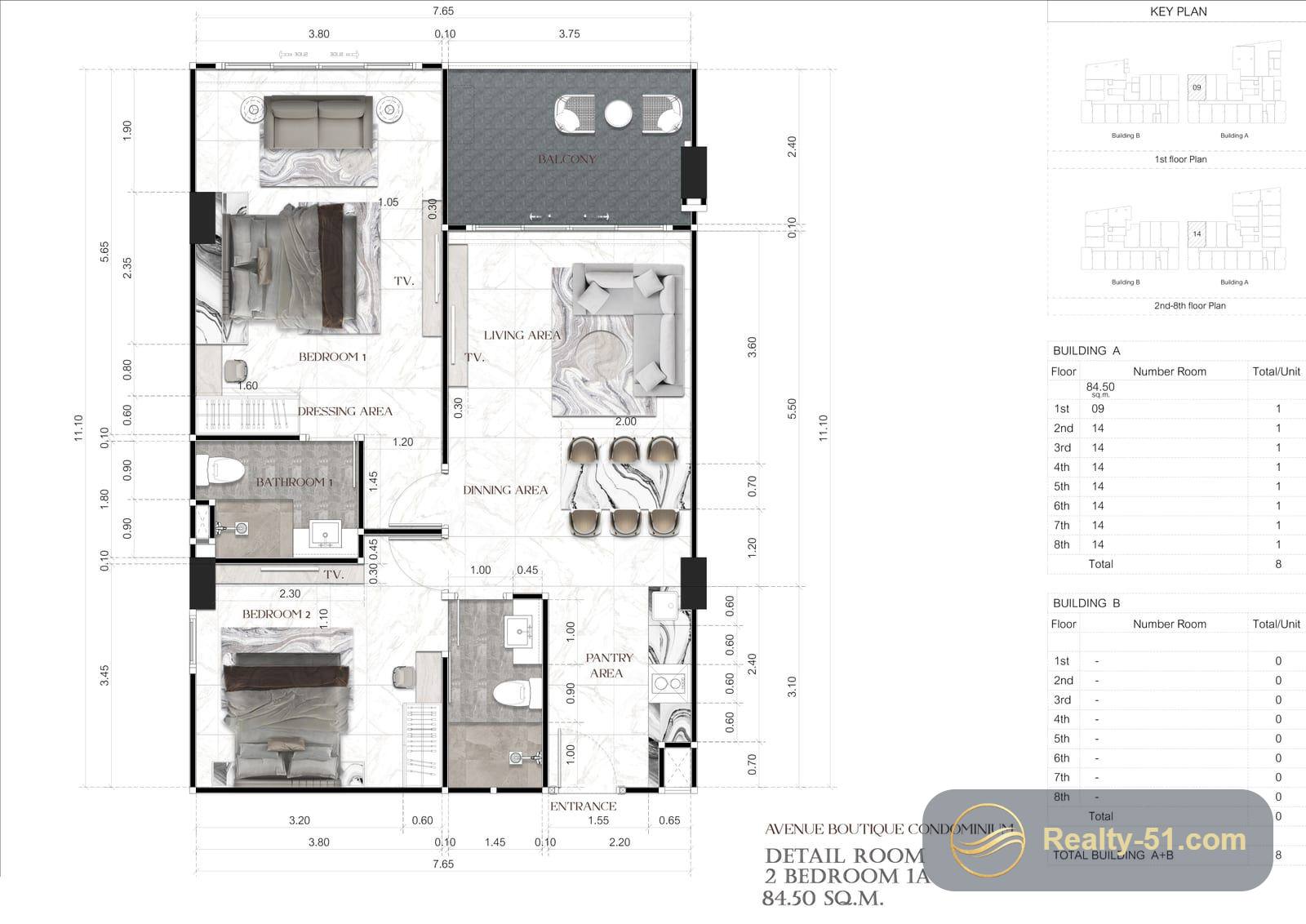 Avenue Boutique Condominium — แปลนห้อง 22