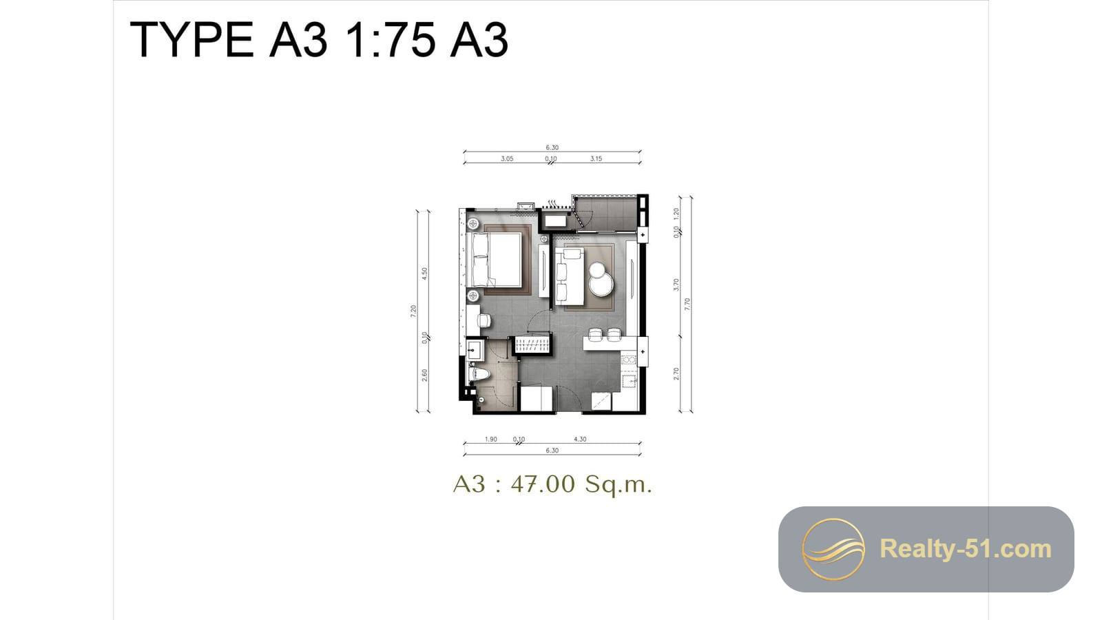 The Panora Estuaria Pattaya — 户型图 3