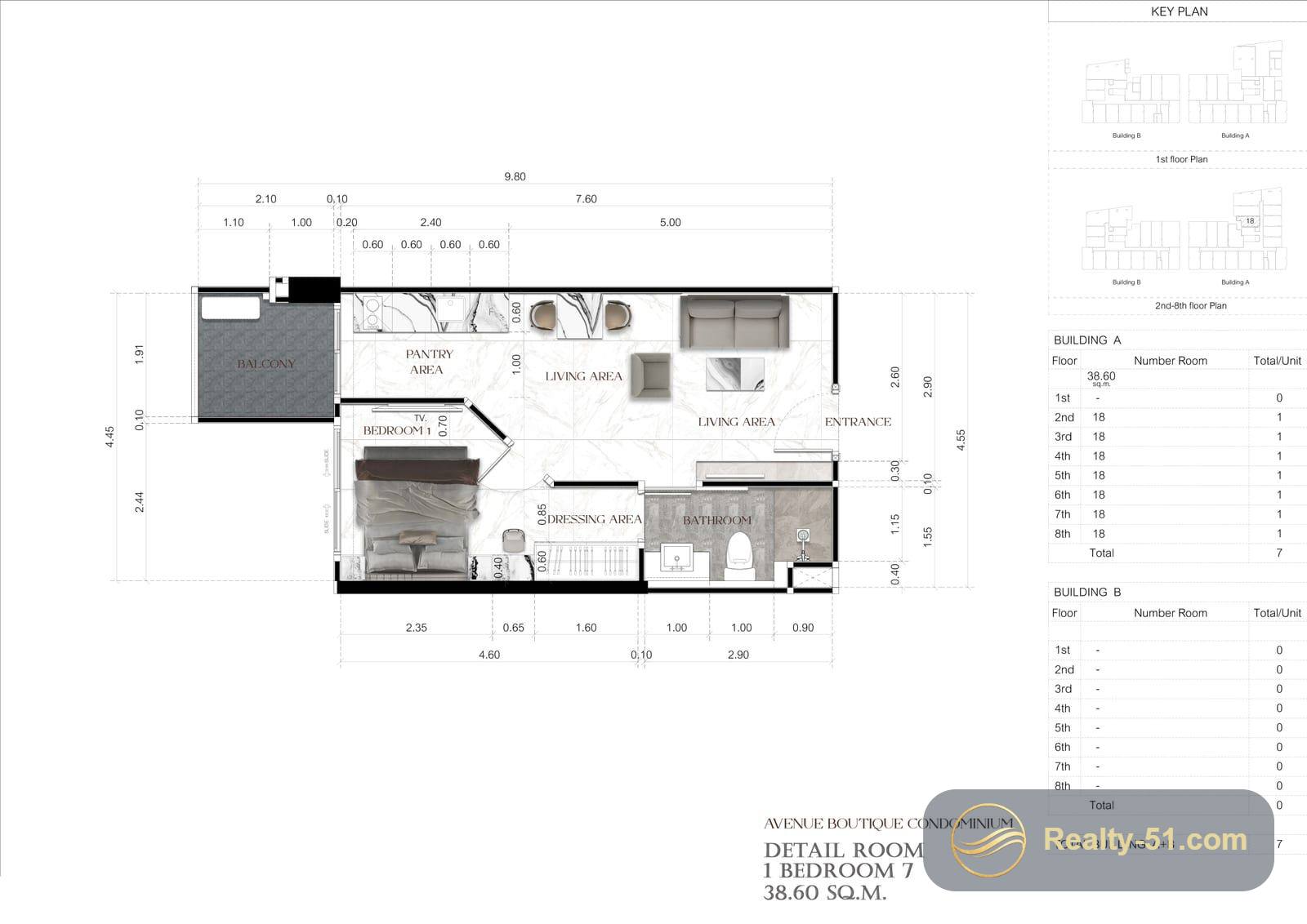 Avenue Boutique Condominium — แปลนห้อง 18