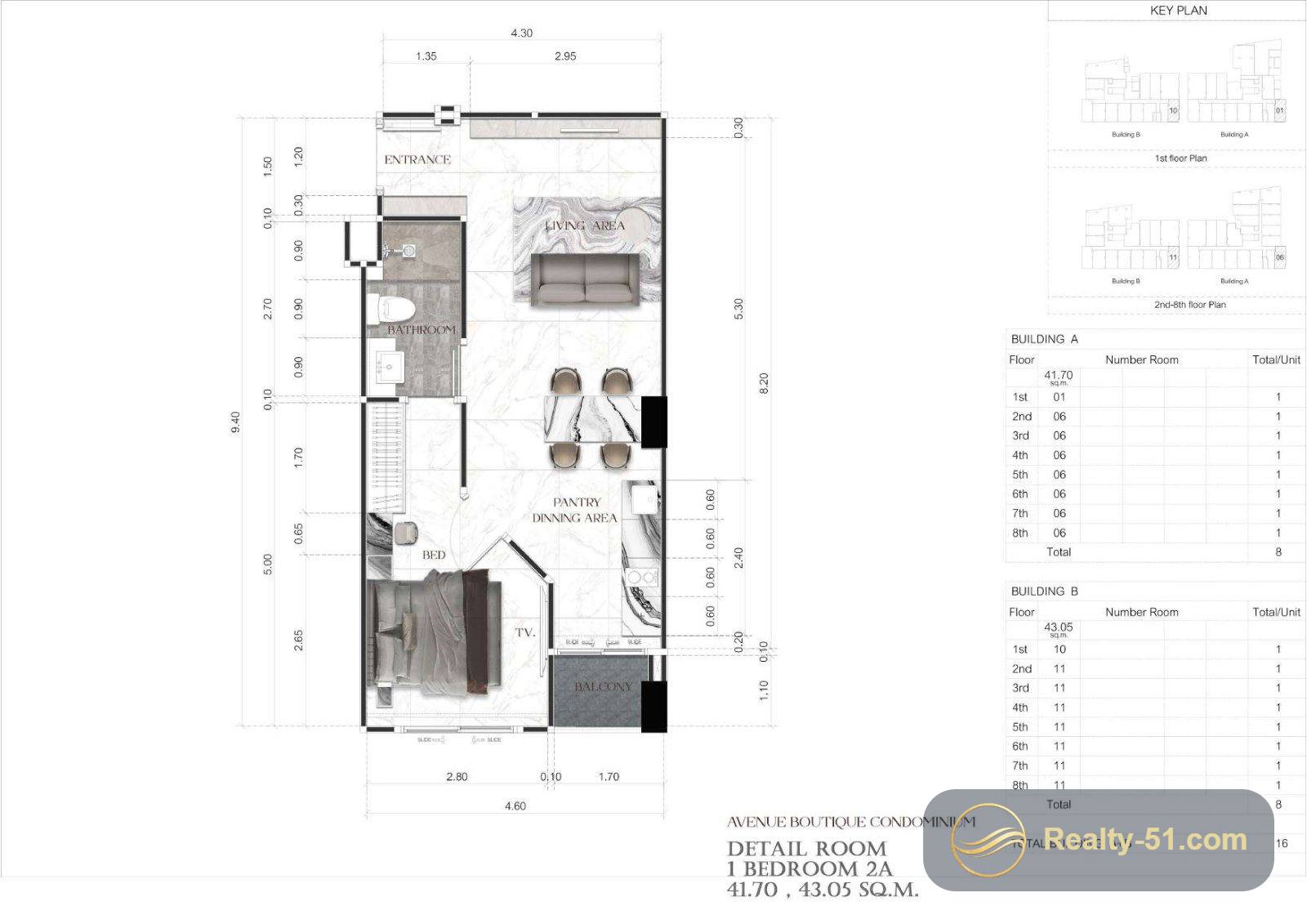 Avenue Boutique Condominium — แปลนห้อง 9