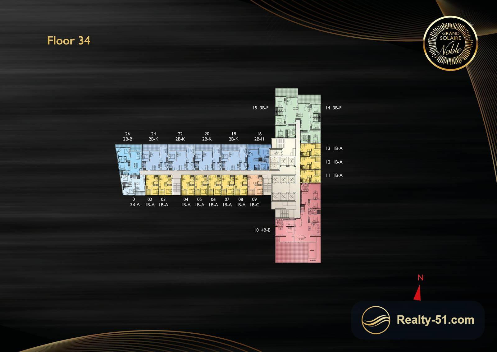 Grand Solaire Noble Pattaya — Grundriss 18