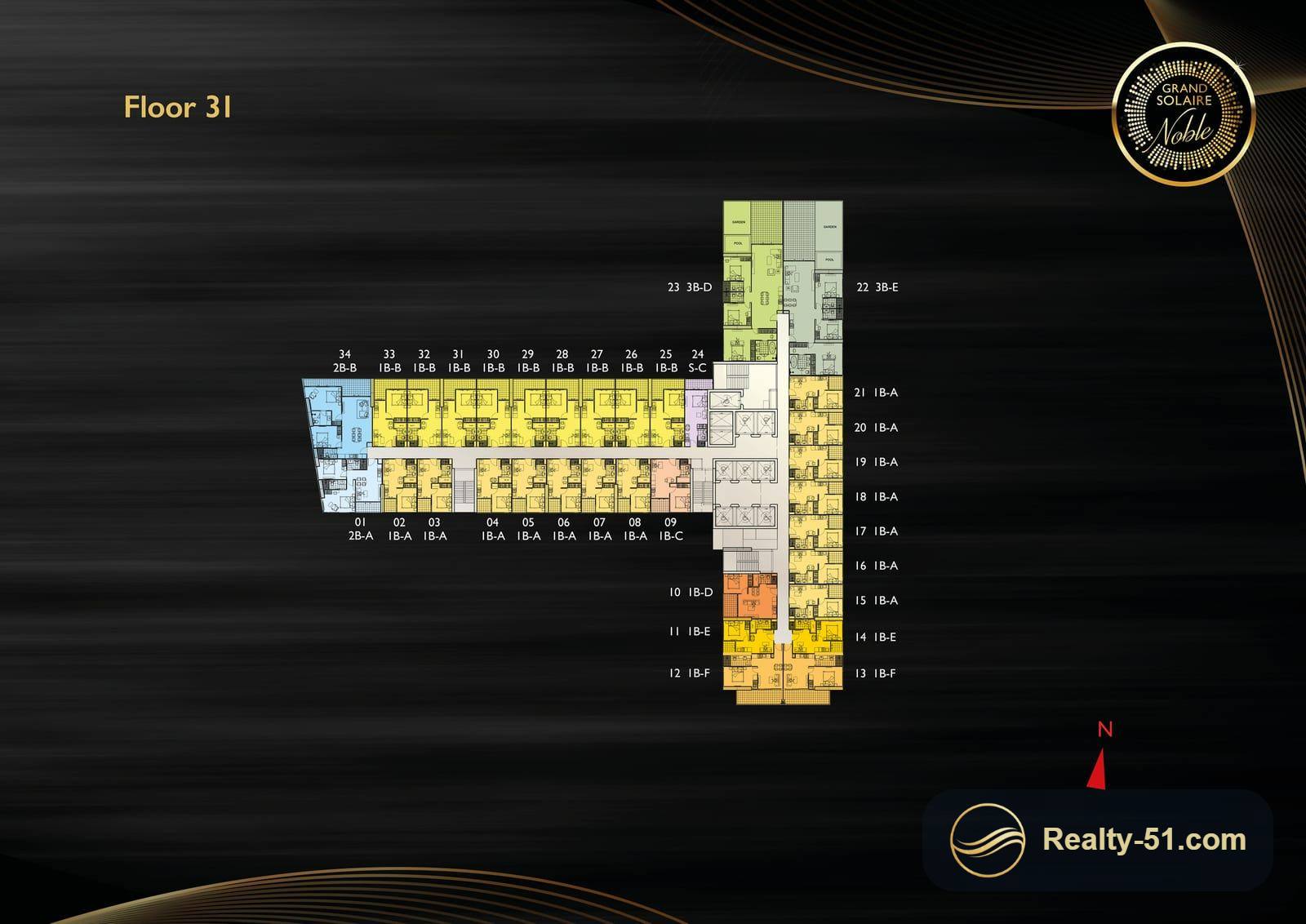 Grand Solaire Noble Pattaya — Grundriss 16