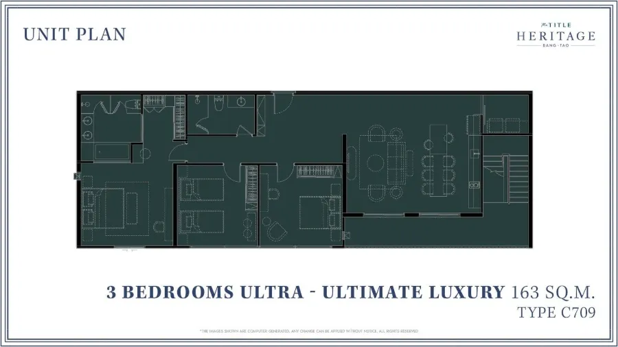 3 Bedroom 162 m² in The Title Heritage — Floor plan 1