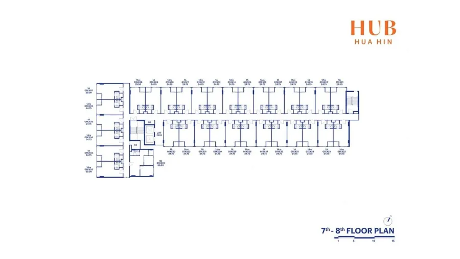 Квартира с 1 спальней 39 м² и кабинетом в Hub Hua Hin — Планировка 2