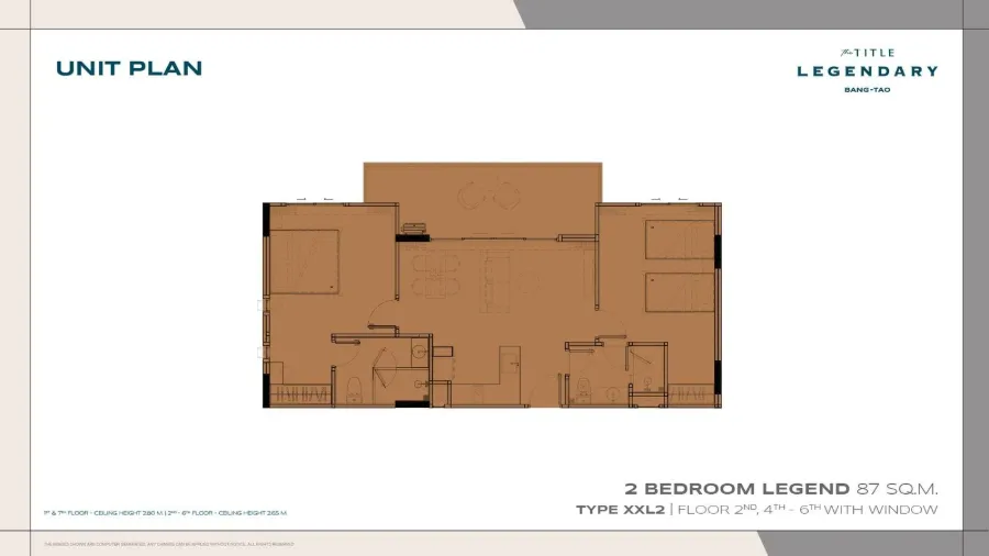 2 Bedroom 97 m² in The Title Legendary — Floor plan 1