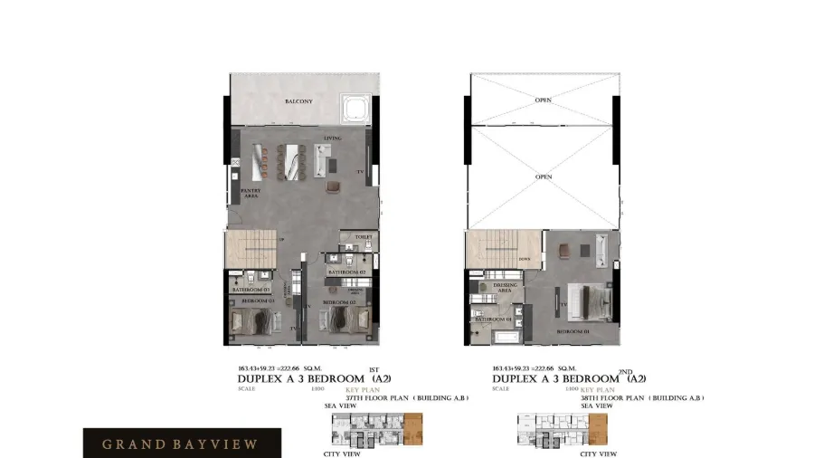 Duplex Penthouse 227 m² in Grand Bay View — Central Pattaya — Floor plan 2