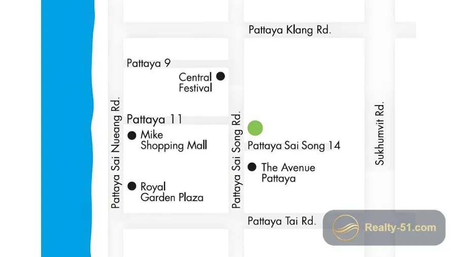 The Base Central Pattaya — แปลนห้อง 1