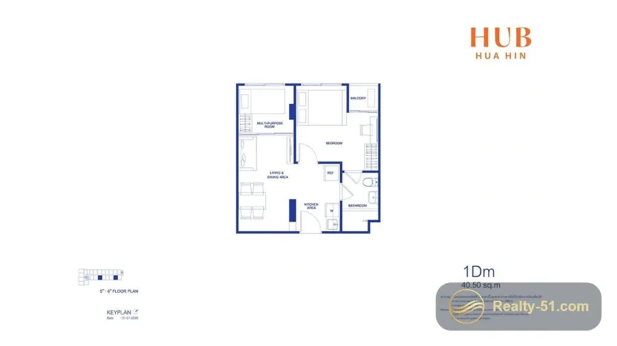 Hub Hua Hin — แปลนห้อง 13