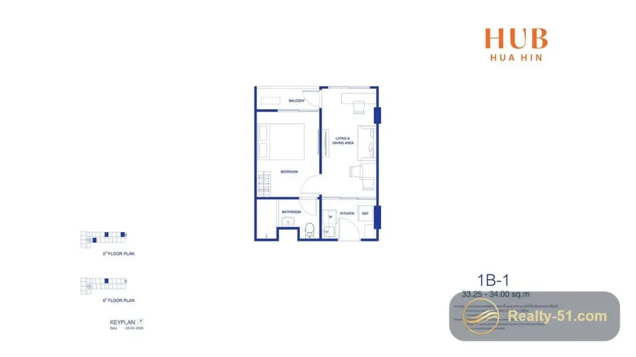 Hub Hua Hin — แปลนห้อง 8