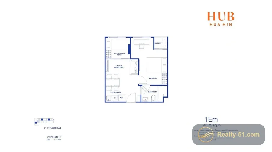 Hub Hua Hin — แปลนห้อง 15