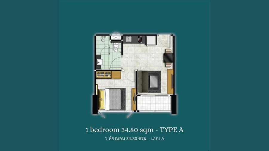 Dusit Grand View 中天 — 公寓 35 m² — 户型图 1