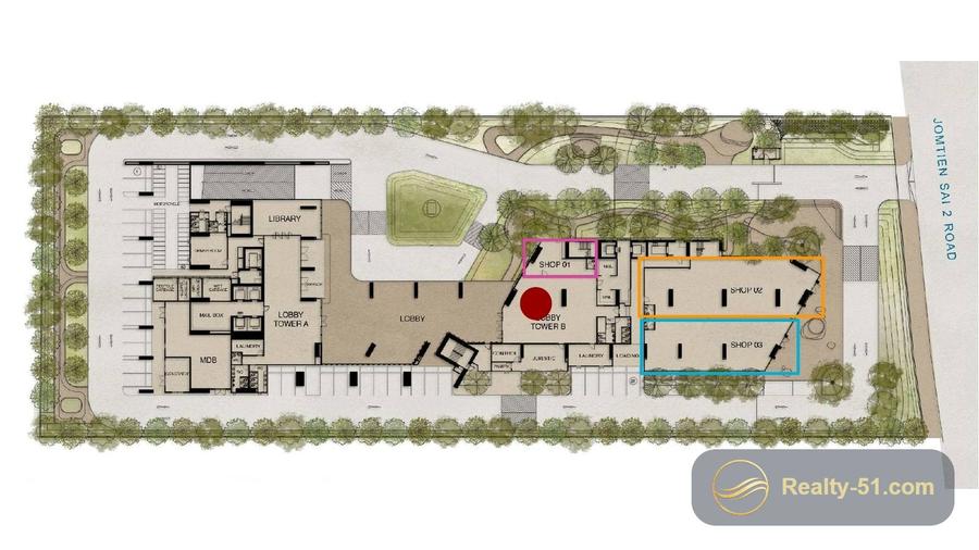 Коммерческое помещение 49,1 м² в Skypark Lucean — Джомтьен — 2