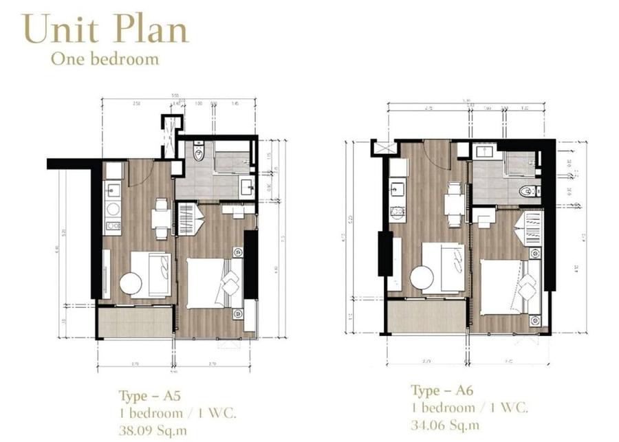 The Panora Pattaya 一居室公寓 — 户型图 3