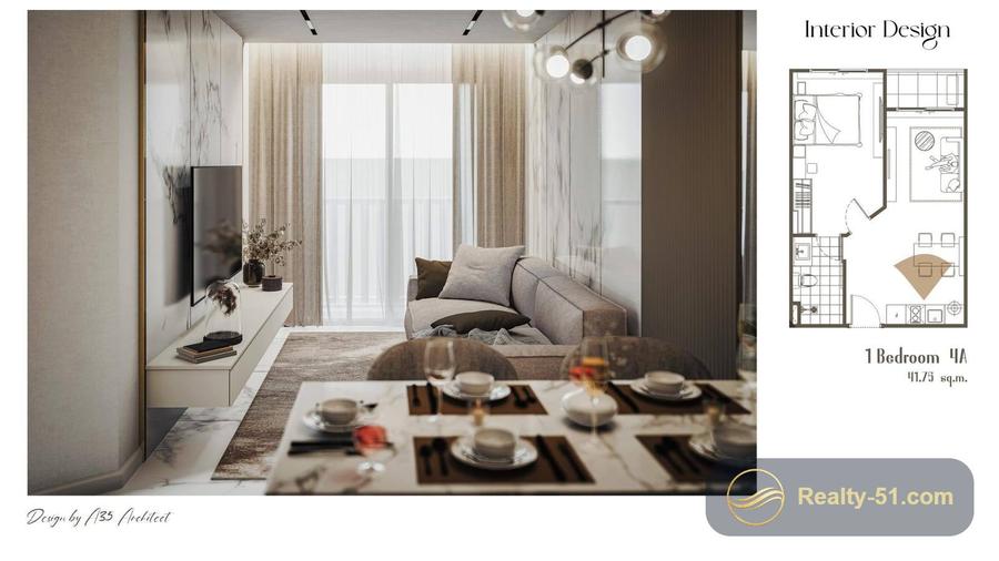 1 спальня 35 м² — Avenue Boutique, центр — 13