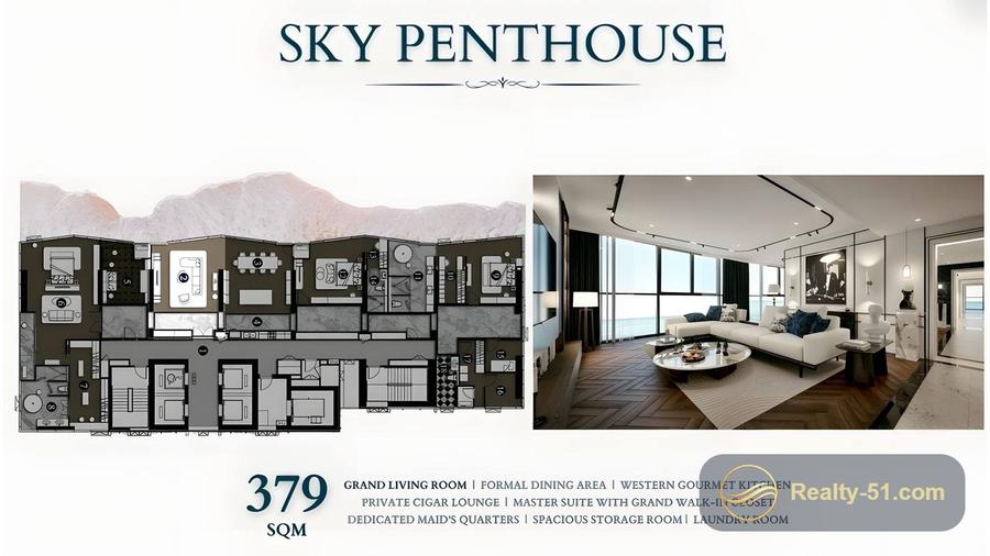 Sky Penthouse 379.49 m² at Skypark Lucean — Jomtien — 3