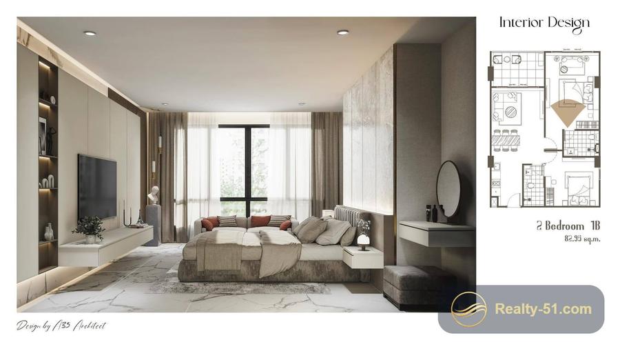 2-Bedroom 55 m², Pool View — Avenue Boutique — 8