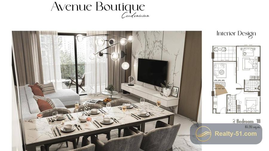 2-Bedroom 55 m², Pool View — Avenue Boutique — 14