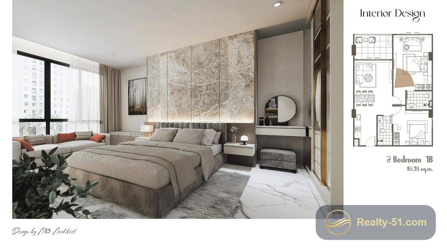 2-Bedroom 55 m², Pool View — Avenue Boutique — 11