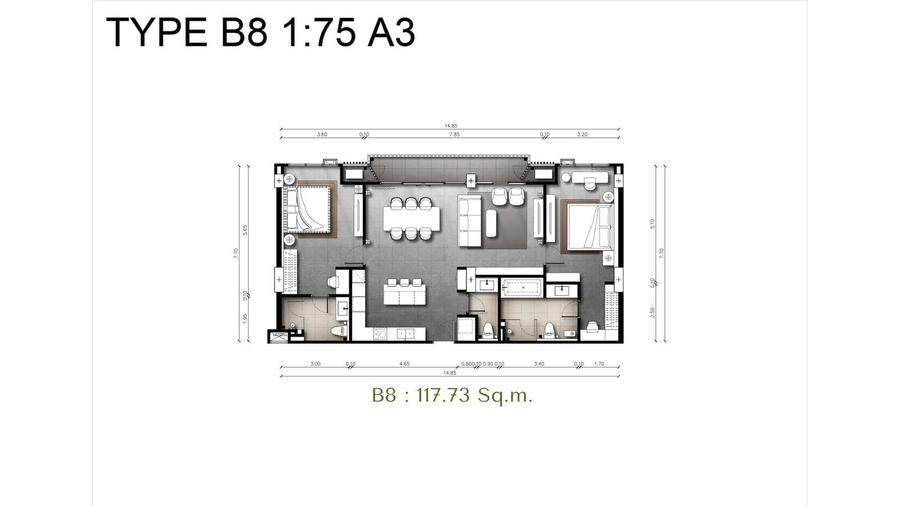 2 bedrooms 101 m² — The Panora Estuaria — Floor plan 4