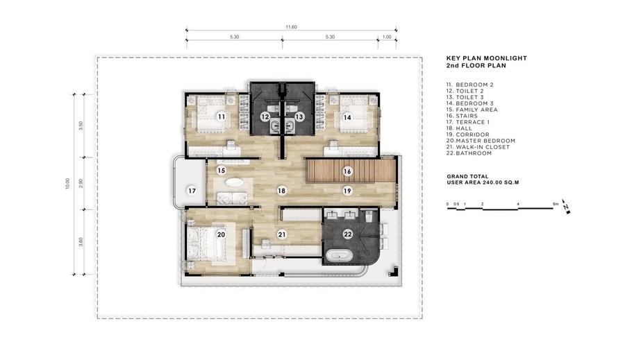 4 Bedroom House MOONLIGHT 240 m² in Spectra Residence — Floor plan 2