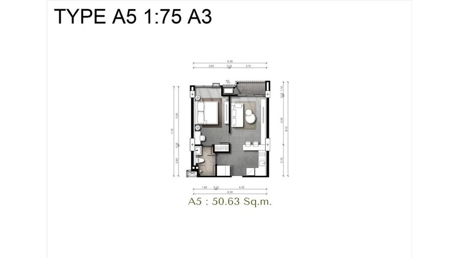 1卧室 47 m² — The Panora Estuaria — 户型图 4