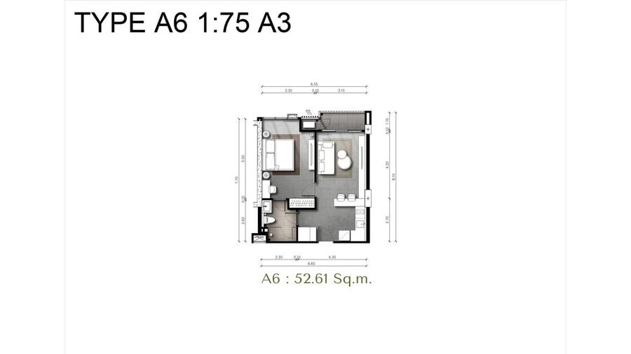 1卧室 47 m² — The Panora Estuaria — 户型图 5
