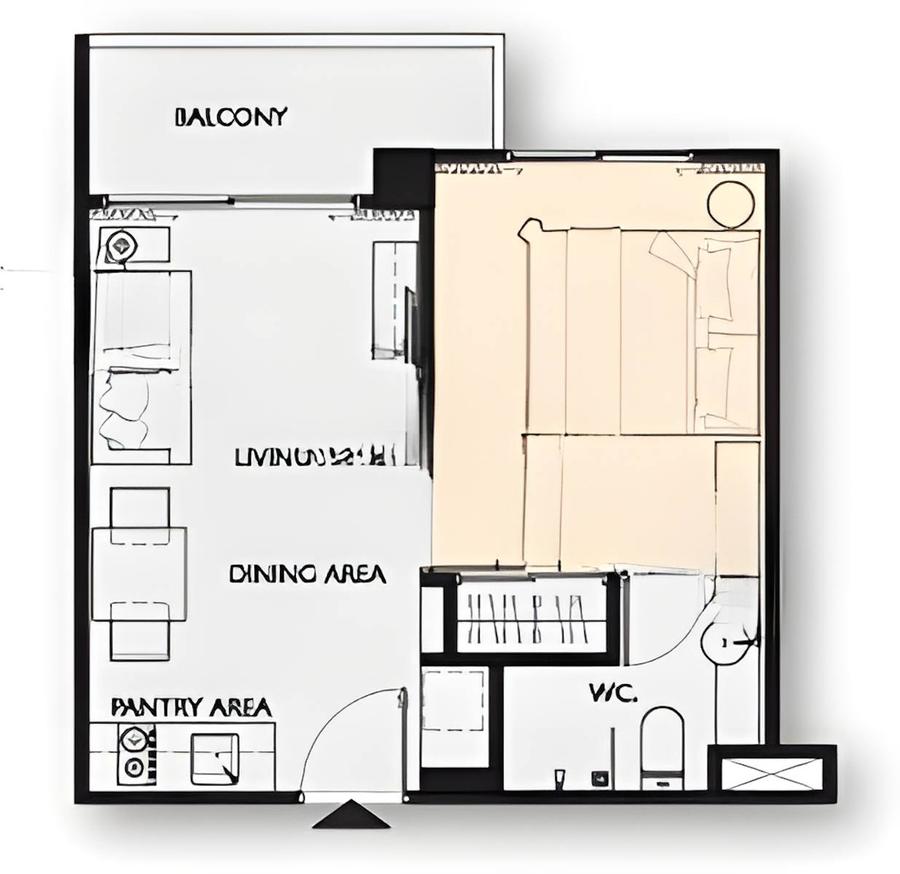 1 Bedroom 35 m² with Aqua Park View — Grande Caribbean — Floor plan 1