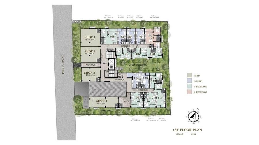 Commercial Unit 55 m² in Siam Oriental Beach — Floor plan 2