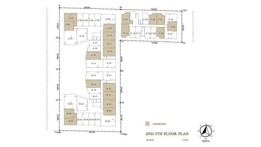 Квартира с 1 спальней 48 м² с видом на море в Siam Oriental Oasis — Планировка 3