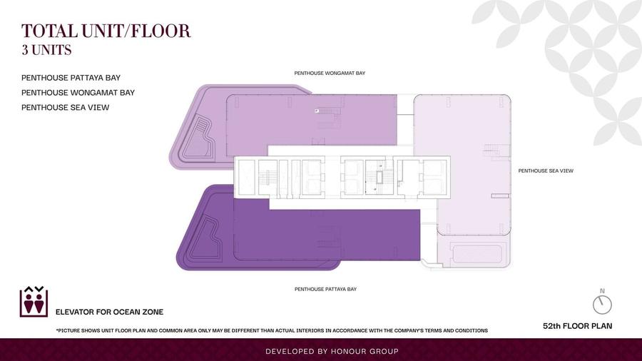 Penthouse 350 m² in Once Wongamat — Grundriss 1