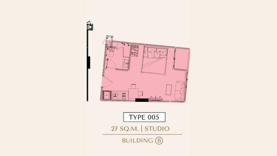 Studio 26 m² im LOVE IT Wongamat Beach — Grundriss 6