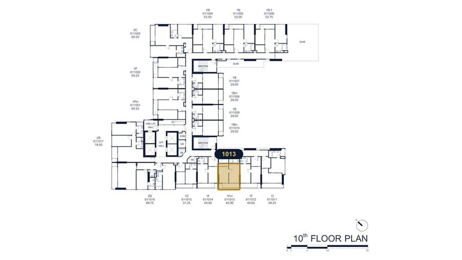 City View 1-Bedroom 40 m² in PTY Residence Sai 1 — Floor plan 2
