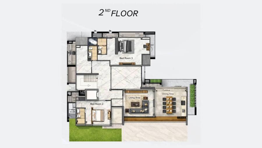 วิลล่า C07 5 ห้องนอน 668 ตร.ม. ใน Harmony Hills Villas Pattaya — แปลนห้อง 3