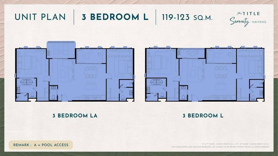 3 Schlafzimmer 119 m² in The Title Serenity — Grundriss 1